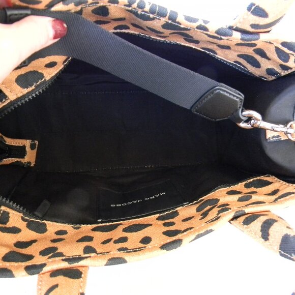 EUC MARC JACOBS THE TOTE BAG MEDIUM CHEETAH ANIMAL PRINT CROSSBODY CANVAS BAG - Picture 7 of 10